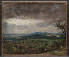 Hampstead Heath, Looking Toward Harrow, c. 1821. Creator: John Constable (British, 1776-1837)