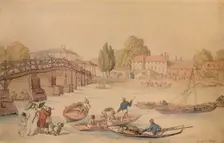 Hampton Bridge 1800. Artist: Thomas Rowlandson