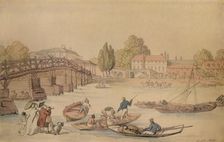 Hampton Bridge 1800. Artist: Thomas Rowlandson