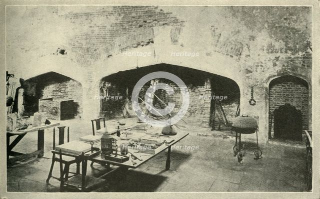 'Hampton Court Palace - part of the palace kitchen which is kept exactly as it was in Wolsey's time' Creator: Unknown.