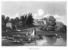 Hampton House, the seat of Mr Garrick Hampton, Richmond upon Thames, London, 1815.Artist: William Radclyffe
