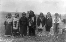 Hampton Institute, Hampton, Va. - before entering school - seven Indian children..., 1899 or 1900. Creator: Frances Benjamin Johnston