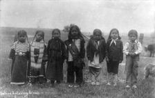 Hampton Institute, Hampton, Va. - before entering school - seven Indian children..., 1899 or 1900. Creator: Frances Benjamin Johnston