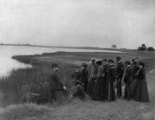 Hampton Institute, Hampton, Va., ca. 1898 - field trip to marsh - studying soil...1899 or 1900. Creator: Frances Benjamin Johnston
