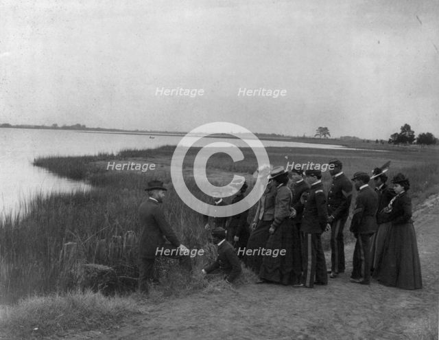Hampton Institute, Hampton, Va., ca. 1898 - field trip to marsh - studying soil...1899 or 1900. Creator: Frances Benjamin Johnston.