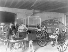 Hampton Institute, Va., 1899 - Classroom scenes - painting carriages, 1899 or 1900. Creator: Frances Benjamin Johnston