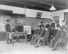 Hampton Institute, Va. - studying Whittier, 1899 or 1900. Creator: Frances Benjamin Johnston