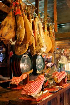 Hams for sale, Casa de Miranda, Puerto de la Cruz, Tenerife, Canary Islands, 2007. Creator: Peter Thompson