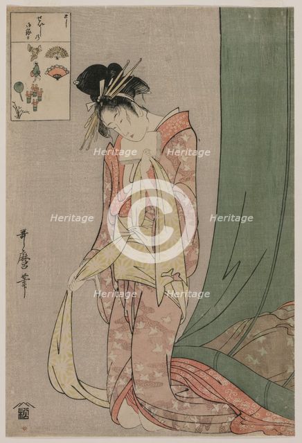 Hanaogi of Ogiya from the series Picture Puzzles, c. 1797. Creator: Kitagawa Utamaro (Japanese, 1753?-1806).