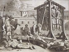 Hangings and torture, pub. 1672. Creator: Philip Baldaeus (1632-1672)