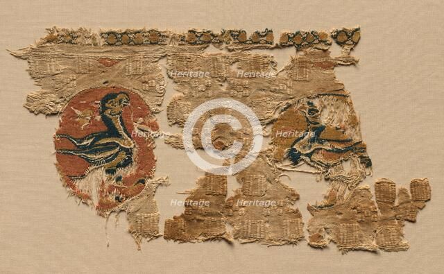 Hanging with birds in roundels, 800s. Creator: Unknown.