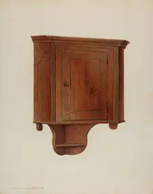 Hanging Corner Cupboard, 1941. Creator: Harry Eisman