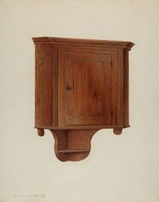 Hanging Corner Cupboard, 1941. Creator: Harry Eisman