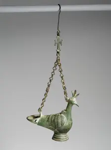 Hanging Lamp in the Form of a Peacock, Byzantine, 6th-7th century. Creator: Unknown