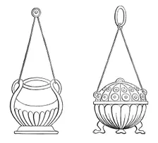 Hanging lamps, 9th century, (1870)
