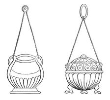 Hanging lamps, 9th century, (1870)