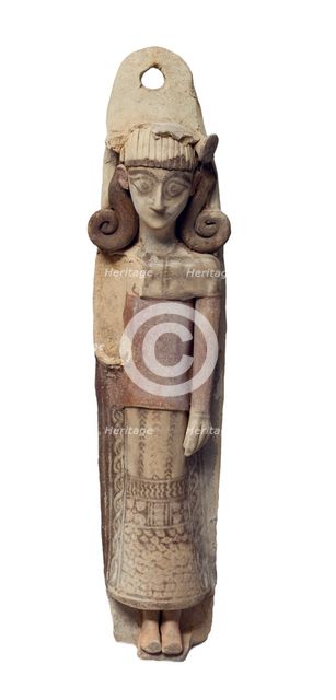 Hanging plate in the form of a goddess.