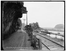 Hanging rock on the Susquehanna near Danville, Pa., between 1890 and 1901. Creator: Unknown
