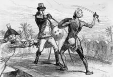 Hand-to-Hand Combat Between Mr. Shore and the Goojur c1891. Creator: James Grant