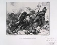 Hand-to-hand fighting, Siege of Paris, Franco-Prussian War, 1870 (1871). Artist: Auguste Bry