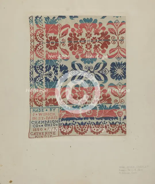 Hand Woven Coverlet, c. 1939. Creator: M. Louise Kent.