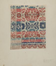 Hand Woven Coverlet, c. 1939. Creator: M. Louise Kent
