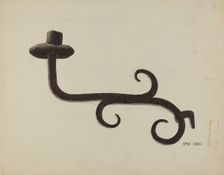 Hand Wrought Iron Candlestick, c. 1938. Creator: Emile Cero