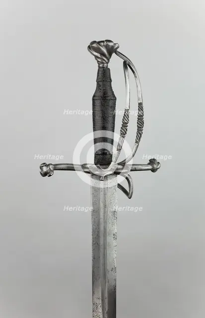 Hand-and-a-Half Sword, Switzerland, Hilt: 19th cent in mid-16th cent Swiss style Blade: mid-16th... Creator: Unknown.