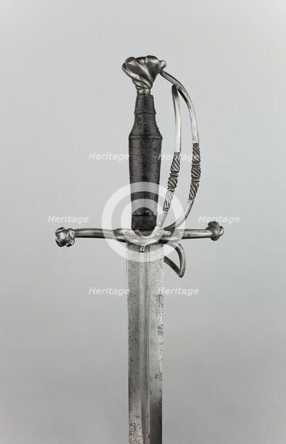 Hand-and-a-Half Sword, Switzerland, Hilt: 19th cent in mid-16th cent Swiss style Blade: mid-16th... Creator: Unknown.