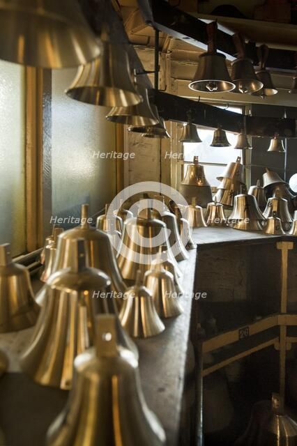 Hand bell blanks, Whitechapel Bell Foundry, 32-34 Whitechapel Road, Tower Hamlets, London, 2010. Artist: Derek Kendall.