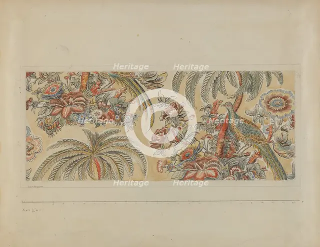 Hand Blocked Chintz, c. 1936. Creator: Edith Magnette.