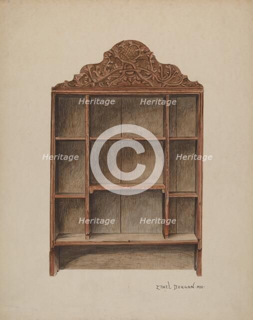 Hand Carved Cabinet, 1938. Creator: Ethel Dougan.