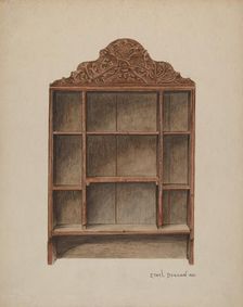 Hand Carved Cabinet, 1938. Creator: Ethel Dougan