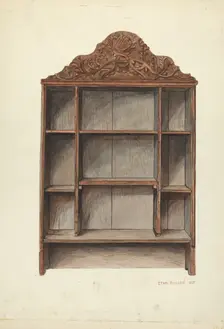 Hand Carved Cabinet, c. 1953. Creator: Ethel Dougan