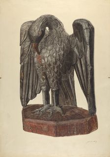 Hand Carved Eagle, c. 1938. Creator: John Cutting