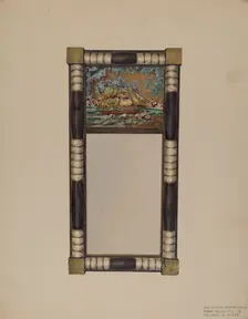 Hand Carved Mirror Frame, c. 1939. Creator: Rolland Ayres