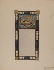 Hand Carved Mirror Frame, c. 1939. Creator: Rolland Ayres
