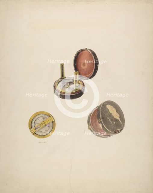 Hand Compass, c. 1939. Creator: Robert Clark.