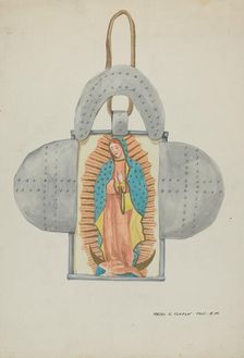 Hand Drawn Guadalupe in Tin Form, c. 1937. Creator: Majel G. Claflin