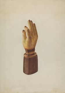 Hand Glove Advertisement, c. 1938. Creator: Robert Calvin