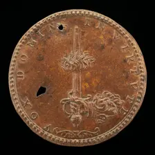Hand Issuing from a Cloud, Holding a Flaming Sword [reverse], 1564. Creator: Pastorino Pastorini