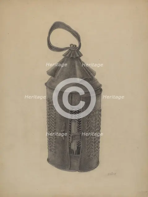 Hand Lantern, 1935/1942. Creator: William Schmidt.