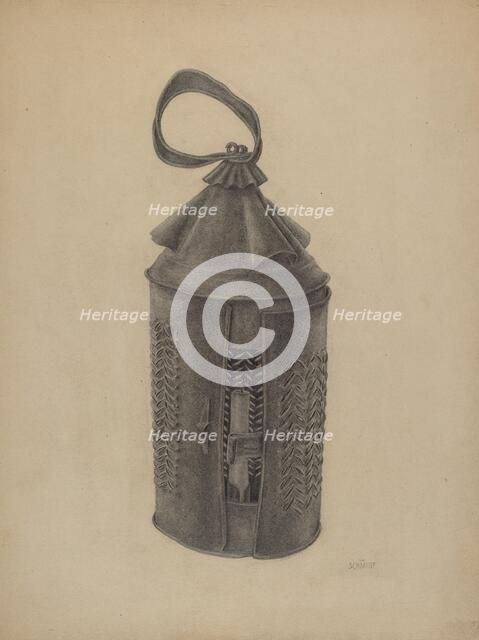 Hand Lantern, 1935/1942. Creator: William Schmidt.