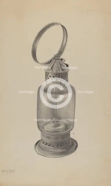 Hand Lantern, c. 1938. Creator: Amelia Tuccio.