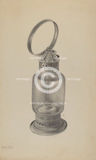 Hand Lantern, c. 1938. Creator: Amelia Tuccio.