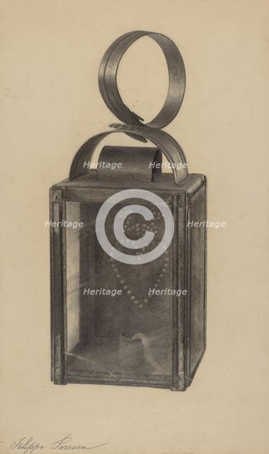 Hand Lantern, c. 1938. Creator: Filippo Porreca.