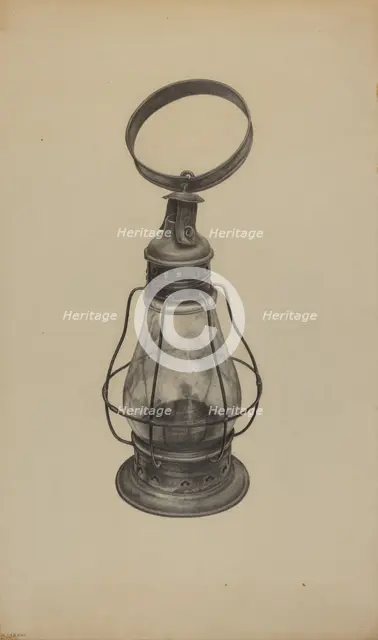 Hand Lantern, c. 1938. Creator: Florence Strom.