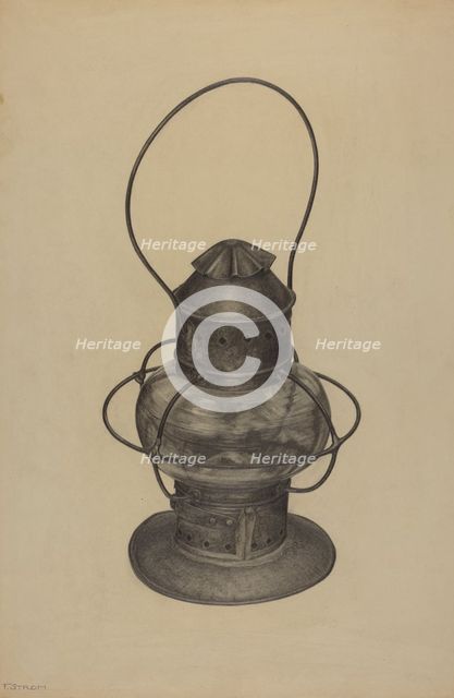 Hand Lantern, c. 1938. Creator: Florence Strom.
