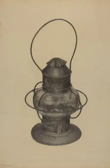 Hand Lantern, c. 1938. Creator: Florence Strom