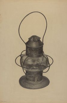 Hand Lantern, c. 1938. Creator: Florence Strom